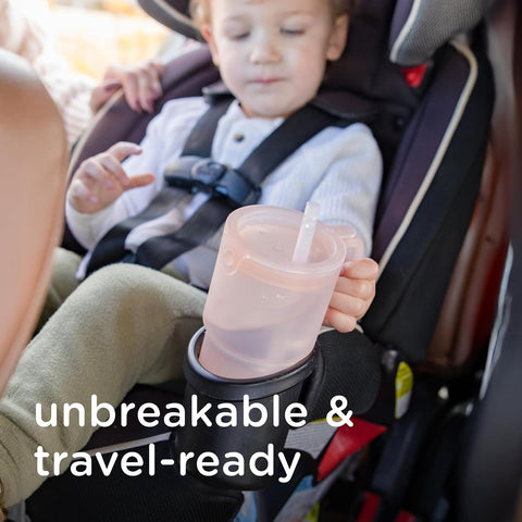 Olababy Silicone Tumbler with Handle & Straw, Coral/Mint 2-Pack, 11oz