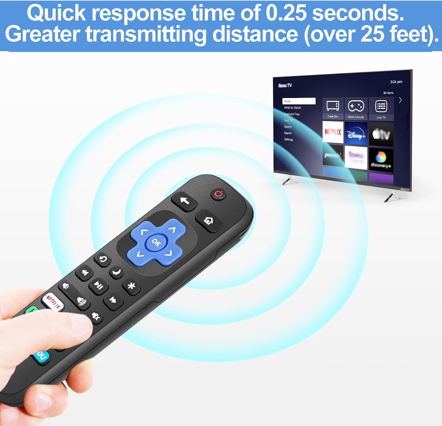 Gotellx 4 Pack Replacement Remote Controls for Roku TV