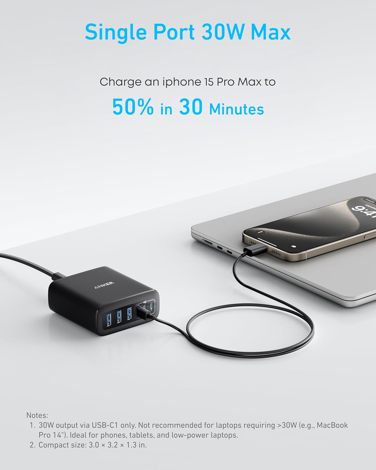 Anker Desktop Charger, Fast Charging USB C Charger with 112W Max 6-Port