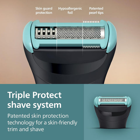 Philips Norelco Body Groomer 5000 Series, Intimate Hair Shaver & Trimmer for Men with Interchangeable & Adjustable Full Body Trim & Shave Heads, 100% Showerproof, BG5490/50