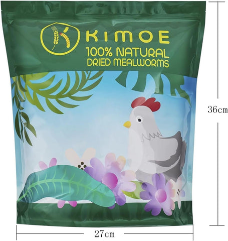 kimoe Non-GMO Bulk Dried Mealworms 5lbs Bag for Chickens, Ducks & Wild Birds — 100% Natural High-Protein Feed to Boost Egg Production, Feather Health & Immunity