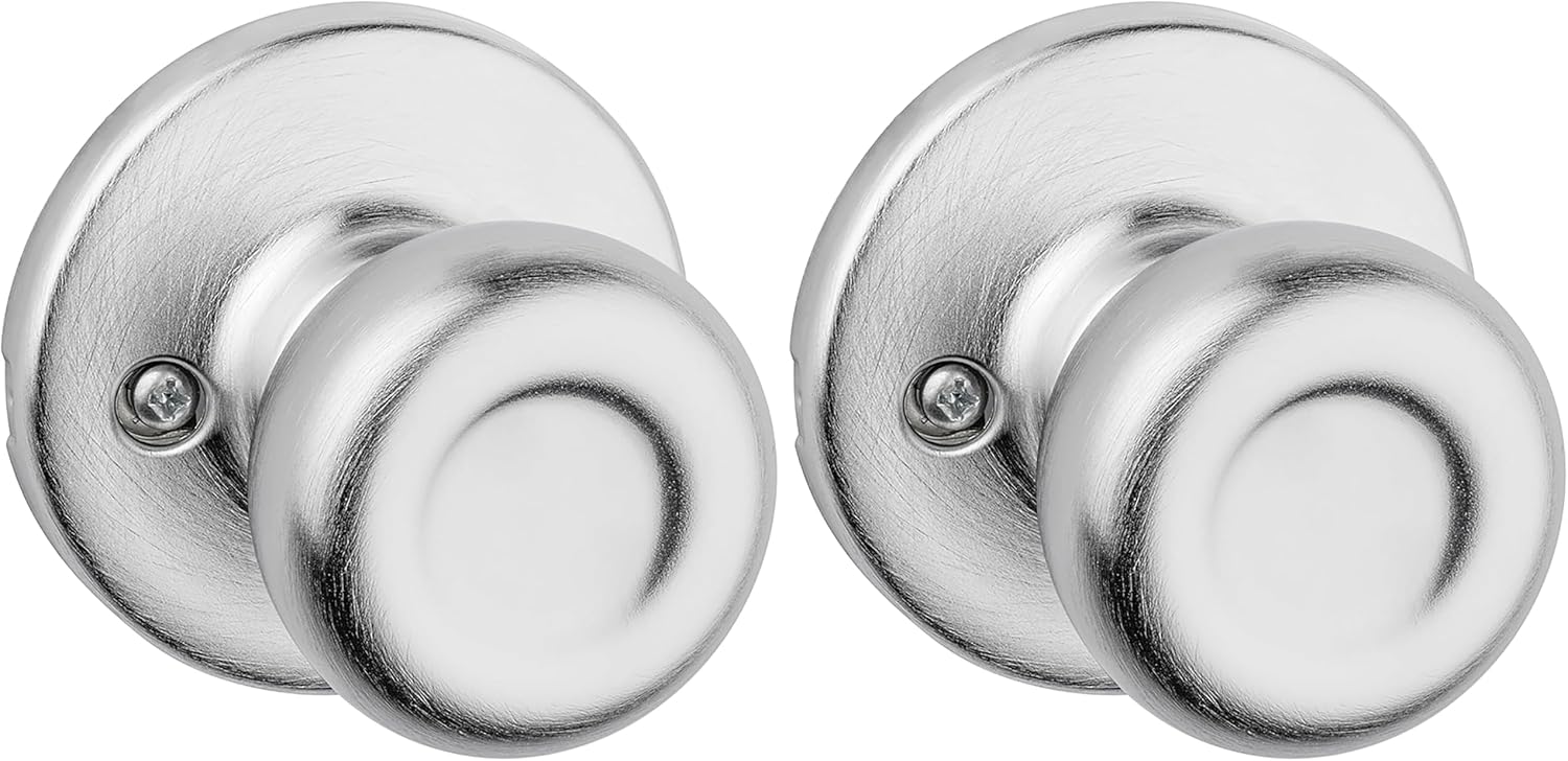Kwikset Tylo Interior Privacy Door Knob with Lock, Door Handle For Bathroom and Bedroom, Polished Brass Keyless Turn Lock Doorknob, 1 Count (Pack of 1)