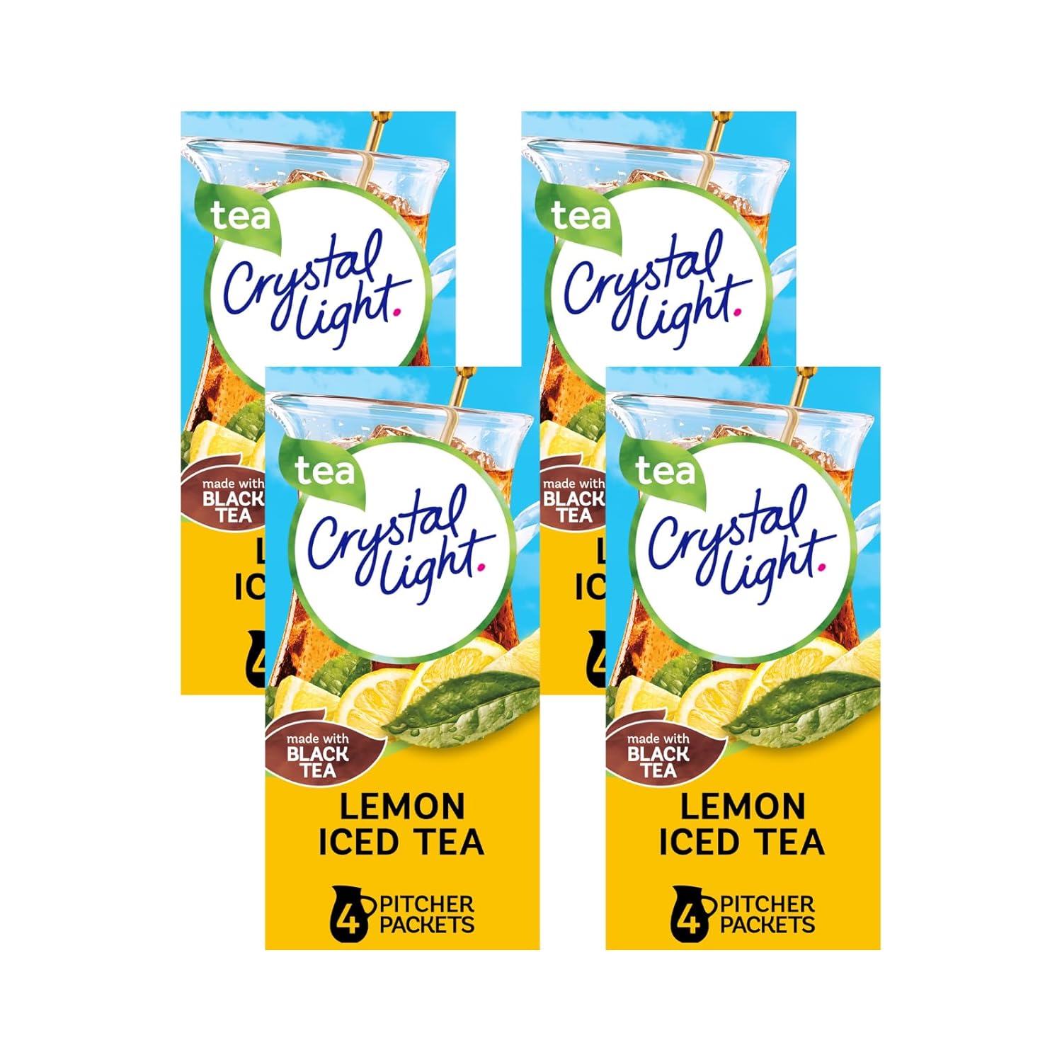 Crystal Light Lemonade Naturally Flavored with other natural flavor Powdered Drink Mix, 72 ct Pitcher Packets, 12 Canisters of 6 Pitcher Packets