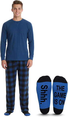 #followme Mens Microfleece Pajama Pants Set with Socks