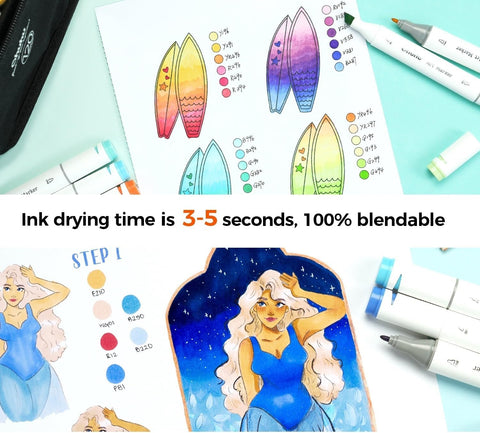 Ohuhu 7"x10" Double-Sided Bleedproof Marker Pad Art Sketchbook 60 Sheets