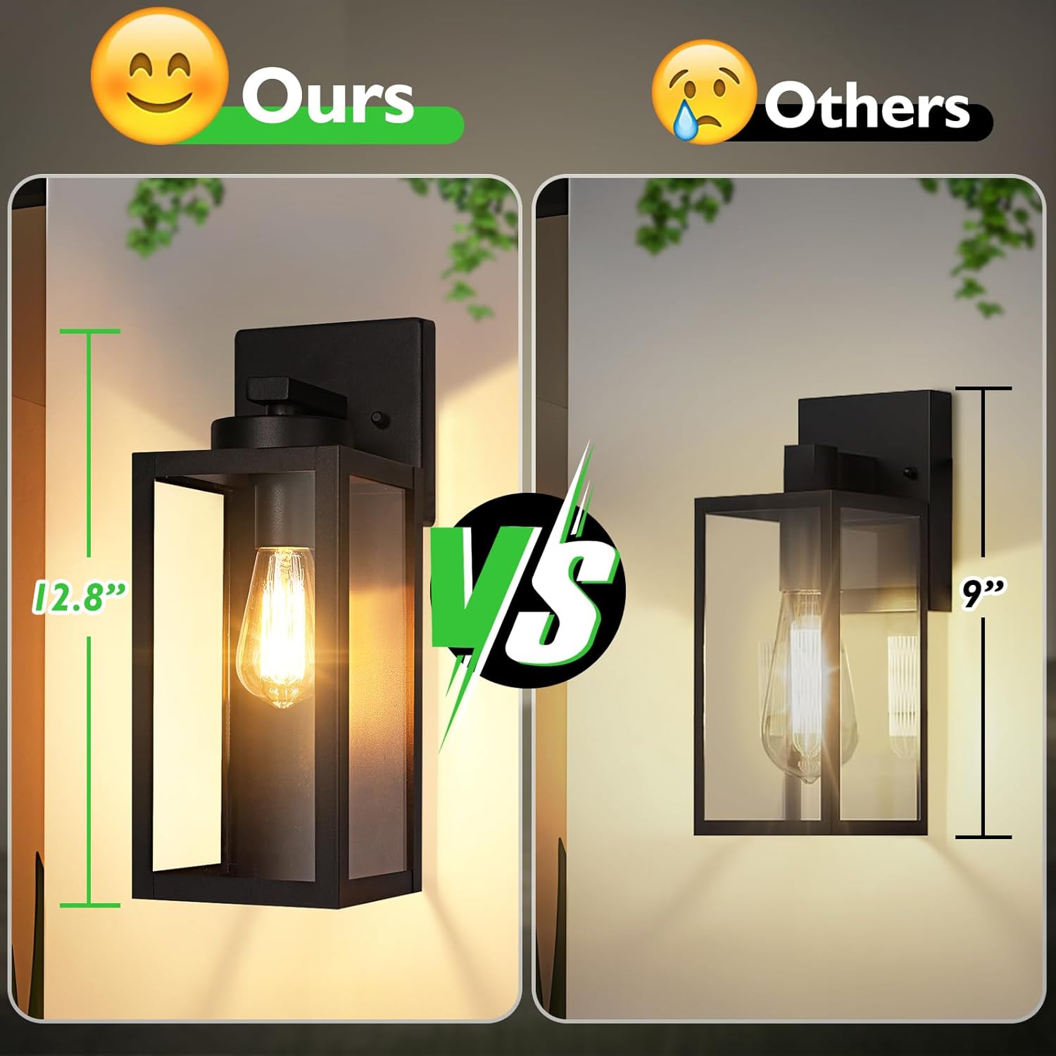BesLowe Outdoor Wall Light Fixture, Modern Outside Porch Sconce, Black