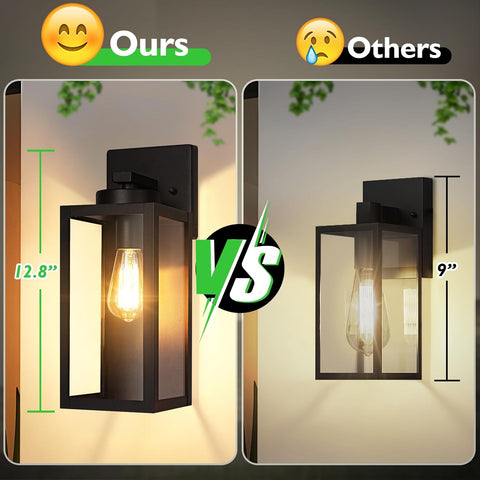 BesLowe Outdoor Wall Light Fixture, Modern Outside Porch Sconce, Black