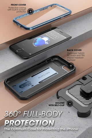 SUPCASE for iPhone SE 3rd / SE 2nd /7/8 Case with Screen Protector, Tilt
