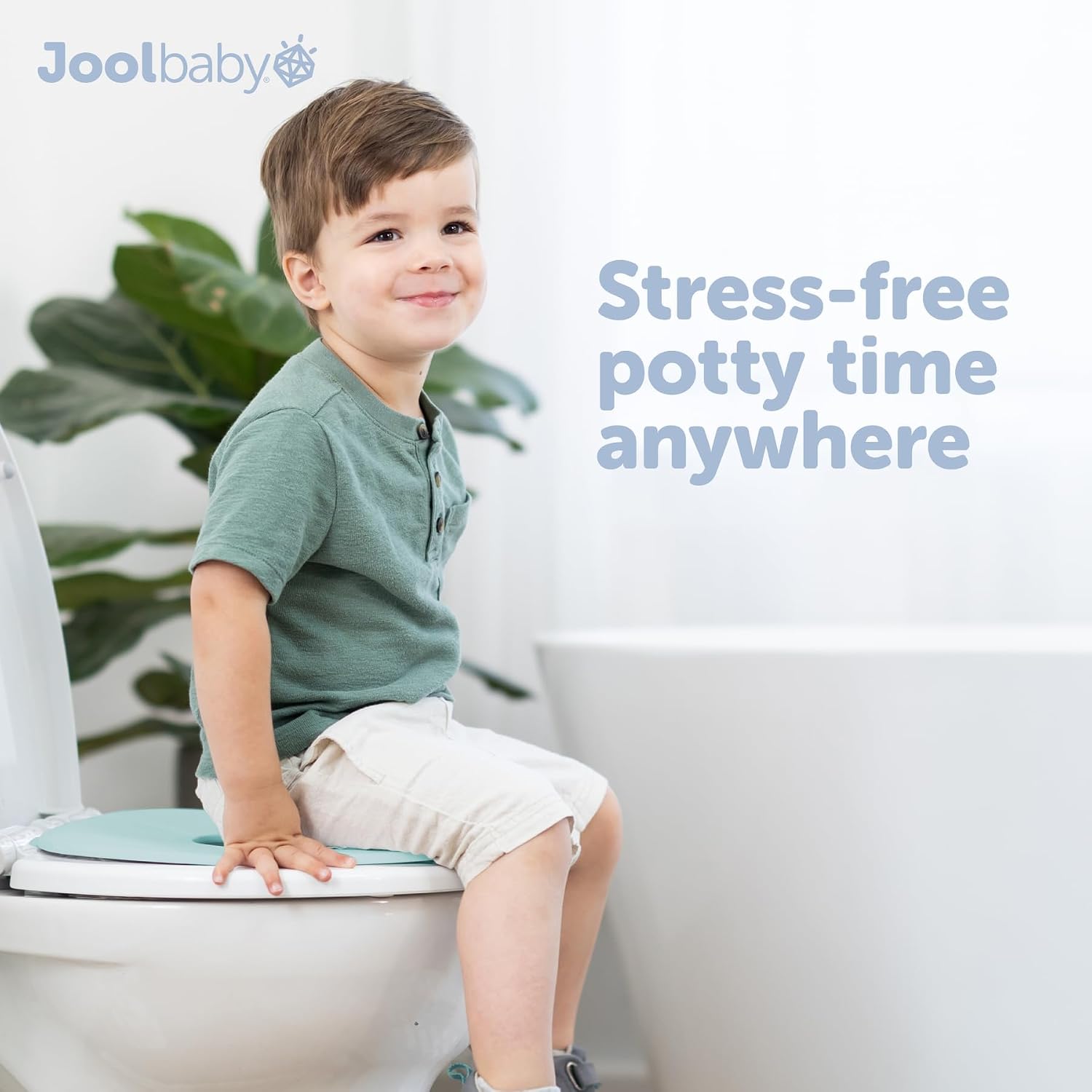 Jool Baby Folding Travel Potty Training Seat – Easy-Remove Pull Tab (Aqua)