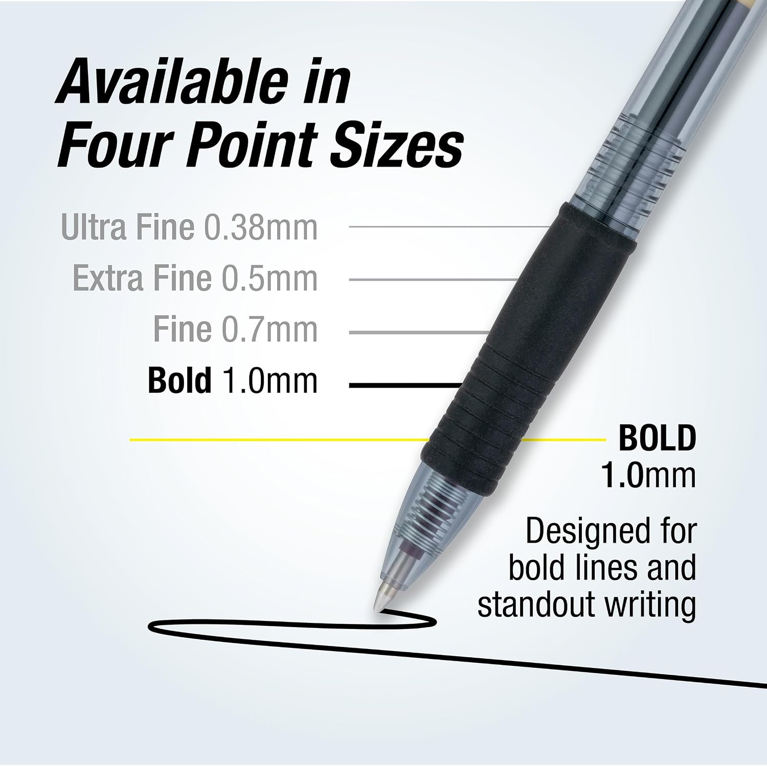 PILOT G2 Premium Rolling Ball Gel Pens, 1.0 mm, Black Ink, 4-Pack
