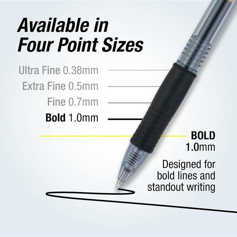 PILOT G2 Premium Rolling Ball Gel Pens, 1.0 mm, Black Ink, 4-Pack