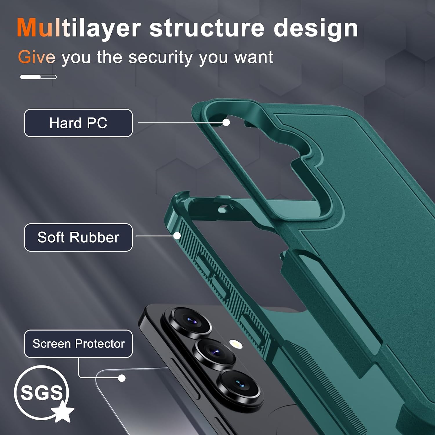 for Samsung Galaxy S26+ Plus Case,Military Grade Phone Cover, Dark Green