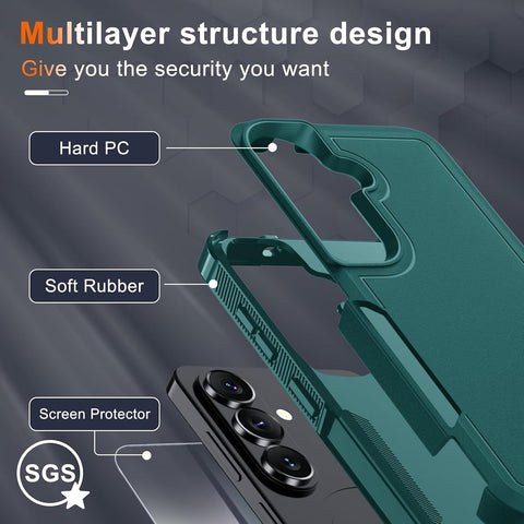 for Samsung Galaxy S26+ Plus Case,Military Grade Phone Cover, Dark Green