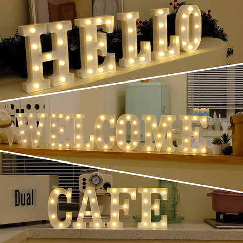 LED Light Up Letters, 26 Alphabet Marquee Letter Lights Sign - Letter J
