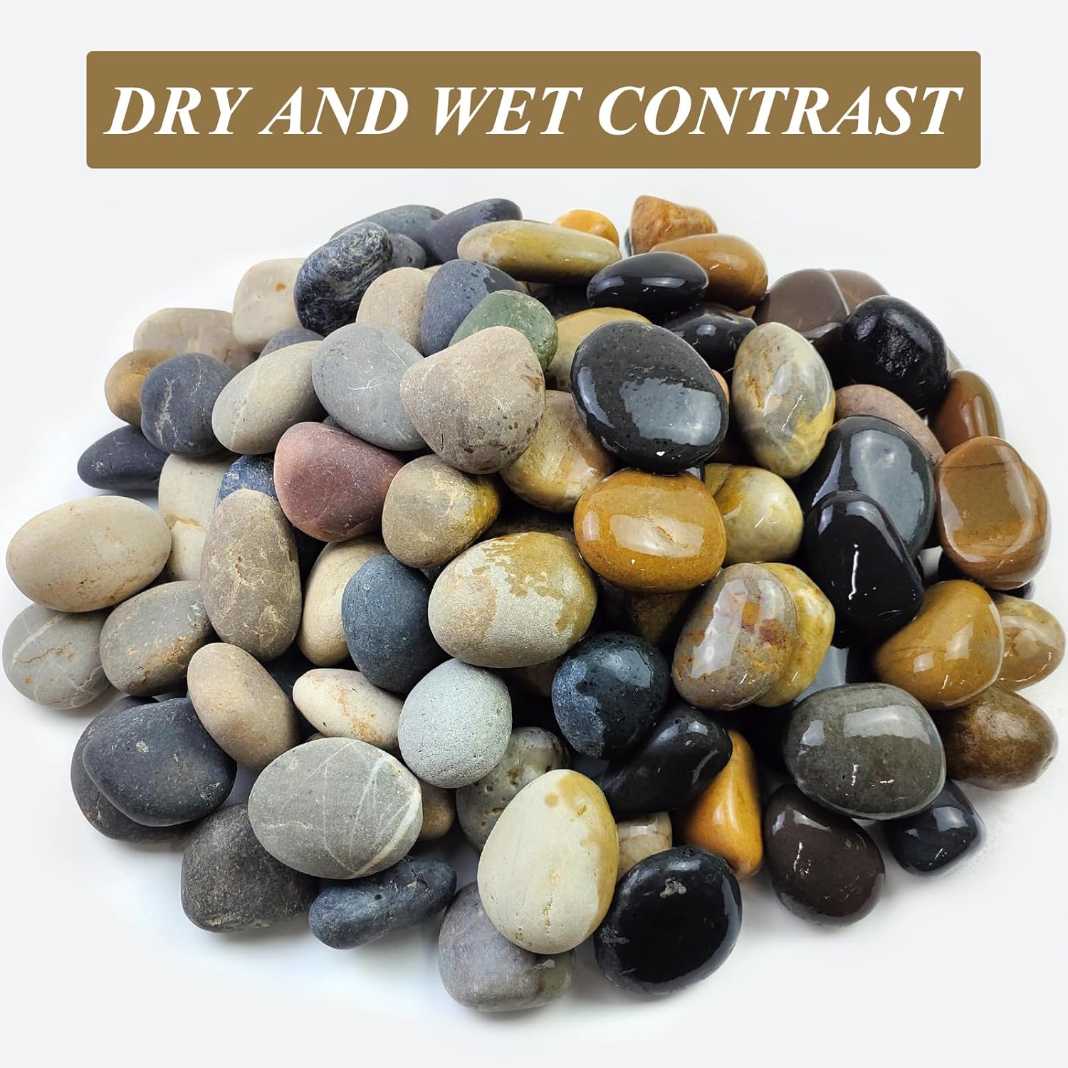 FANTIAN 10 lbs River Rocks, 2-3 Inch Natural Pebbles for Plants