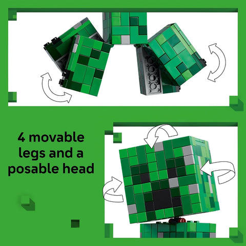 LEGO Minecraft The Creeper Kids Building Toy - Minecraft Toy for Boys & Girls, Ages 10+ - Room Decor for Gamers w/ 1st Version Creeper Minifigure - Gift for Birthdays - 21276