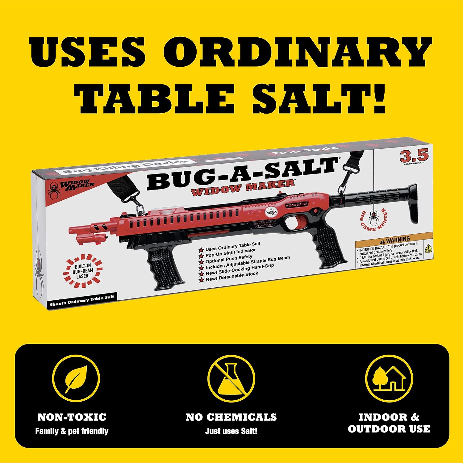 BUG-A-SALT Widow Maker 3.5 w/Bug-Beam, Grip Handle, & Adjustable Stock