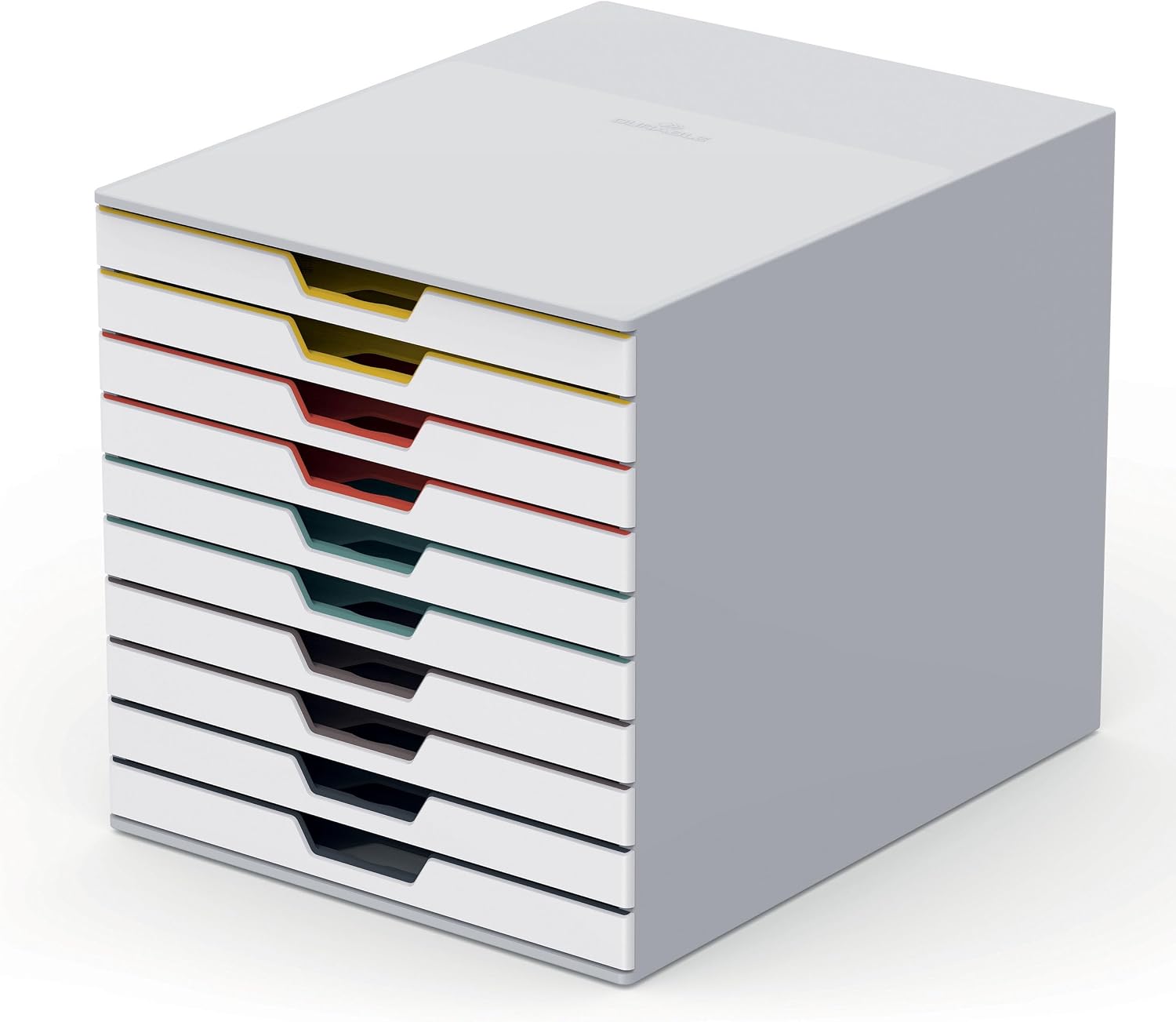 Durable, Varicolor Drawer Organizer, 10 Color Coded Drawers, White