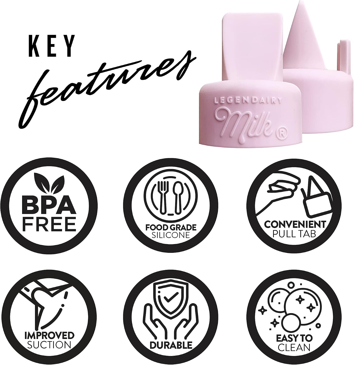 Legendairy Milk Duckbill Valves for Spectra Breast Pumps, 6 Ct, BPA-Free