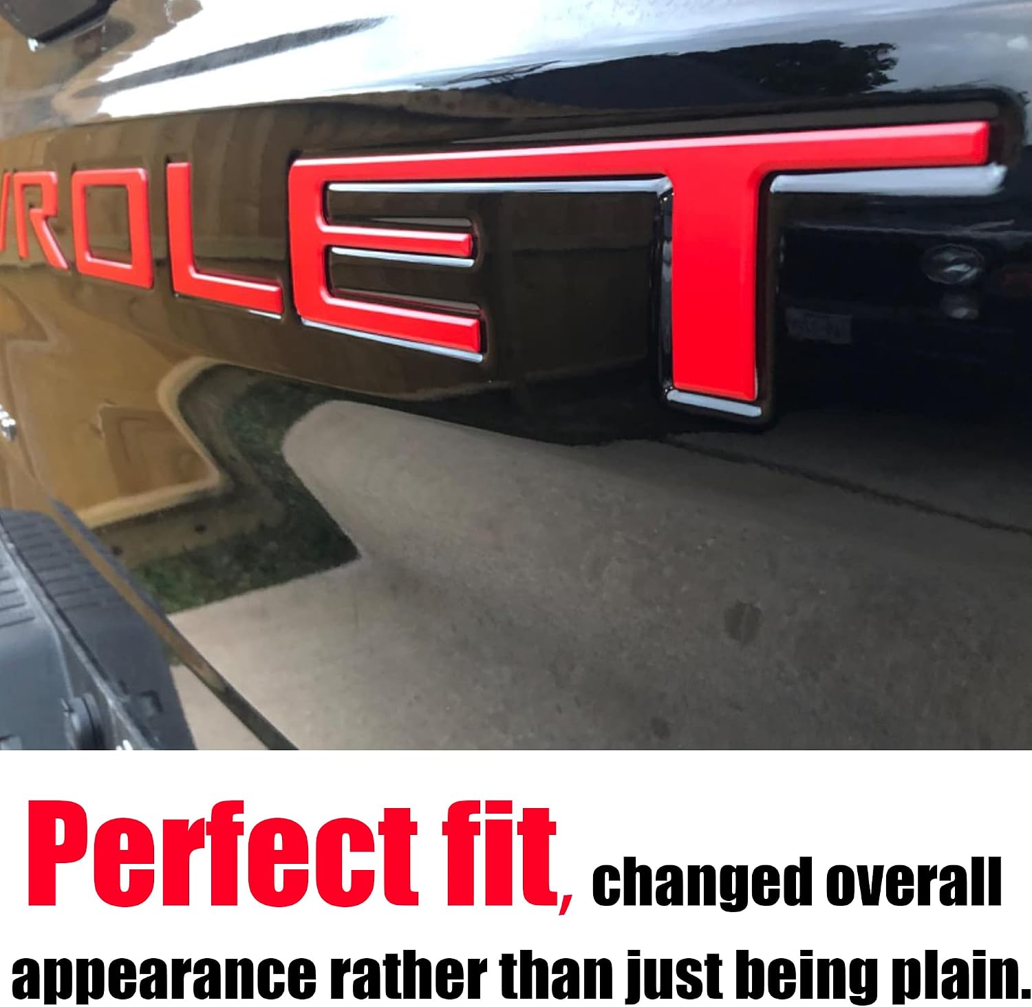Tailgate Insert Letters Compatible with 2019 2020 2021 2022 2023 3D Emblems with Strong 3-M Adhesive Red, xflhong2