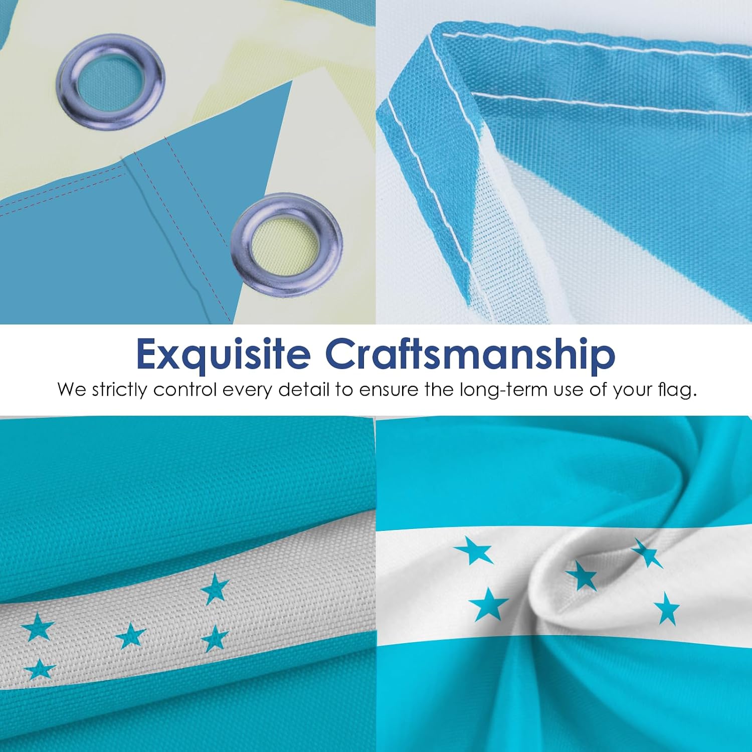 AhfuLife Honduras Flag 3x5 Ft, 1 Pc Large Honduras Flags for Outside - Double Side with Brass Eyelets for Olympic Party Decorations Bar Garden Street Decoration Indoor Outdoor
