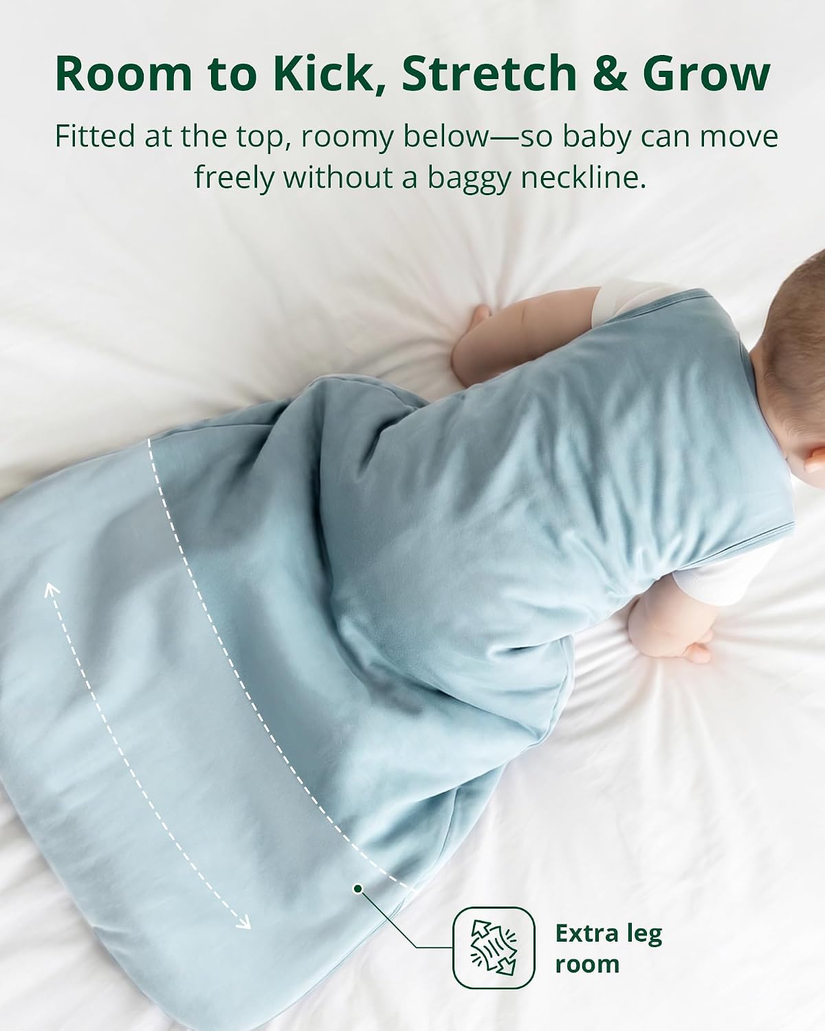 Soft Bamboo Viscose Baby Sleep Sack, 1.0 TOG Baby Sleeping Bag 2 Pack, Cozy Baby Wearable Blanket 2-Way Zipper
