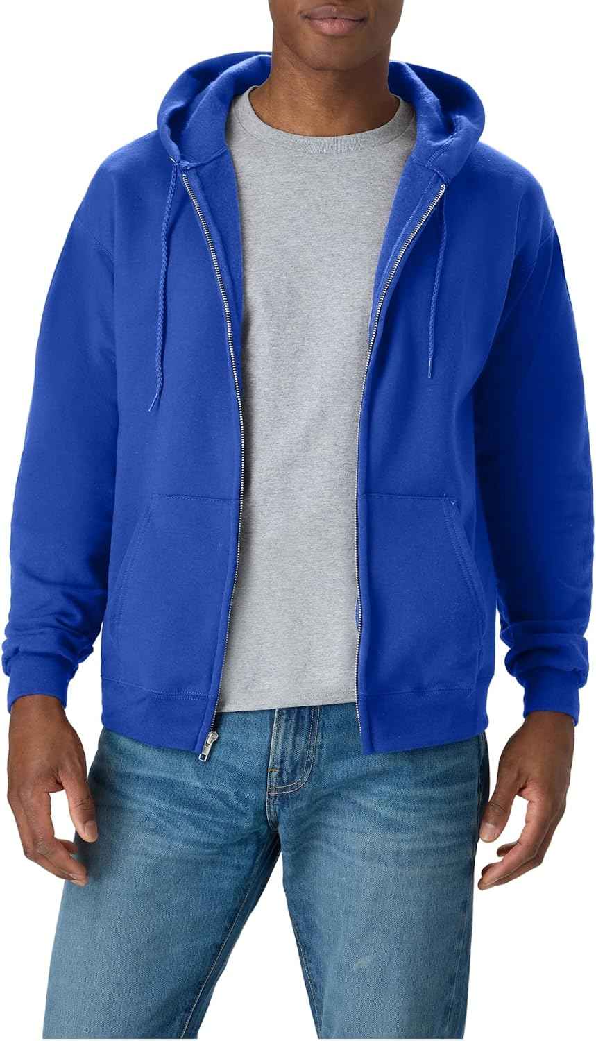 Hanes Men's Zip-up Hoodie, Ecosmart Fleece Full-zip Hoodie for Men, Hooded Sweatshirt