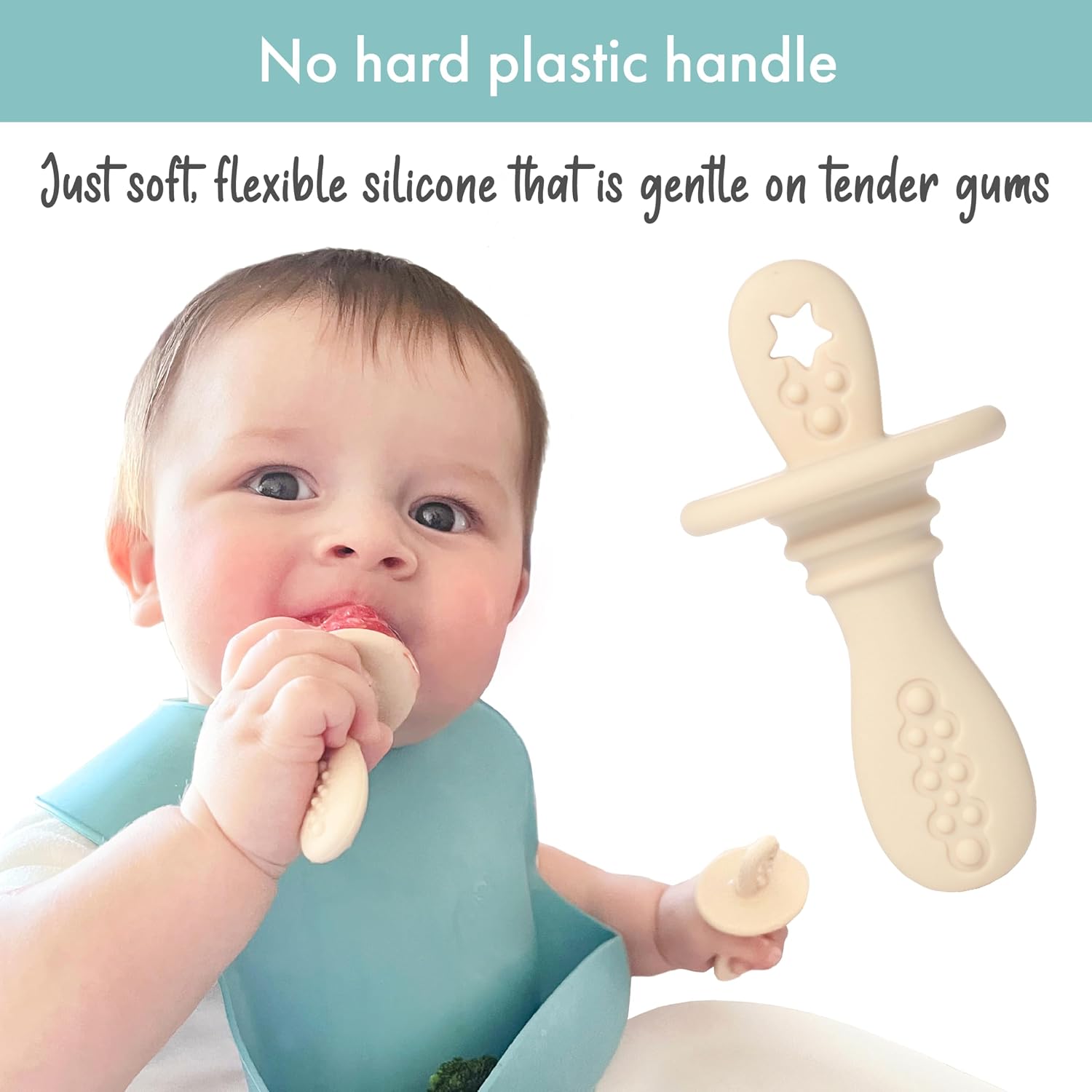 PrimaStella Silicone Petite Pops - Baby Popsicle Mold - BPA Free - Dishwasher Safe - 4 Months+ Teether Pops (Cream)