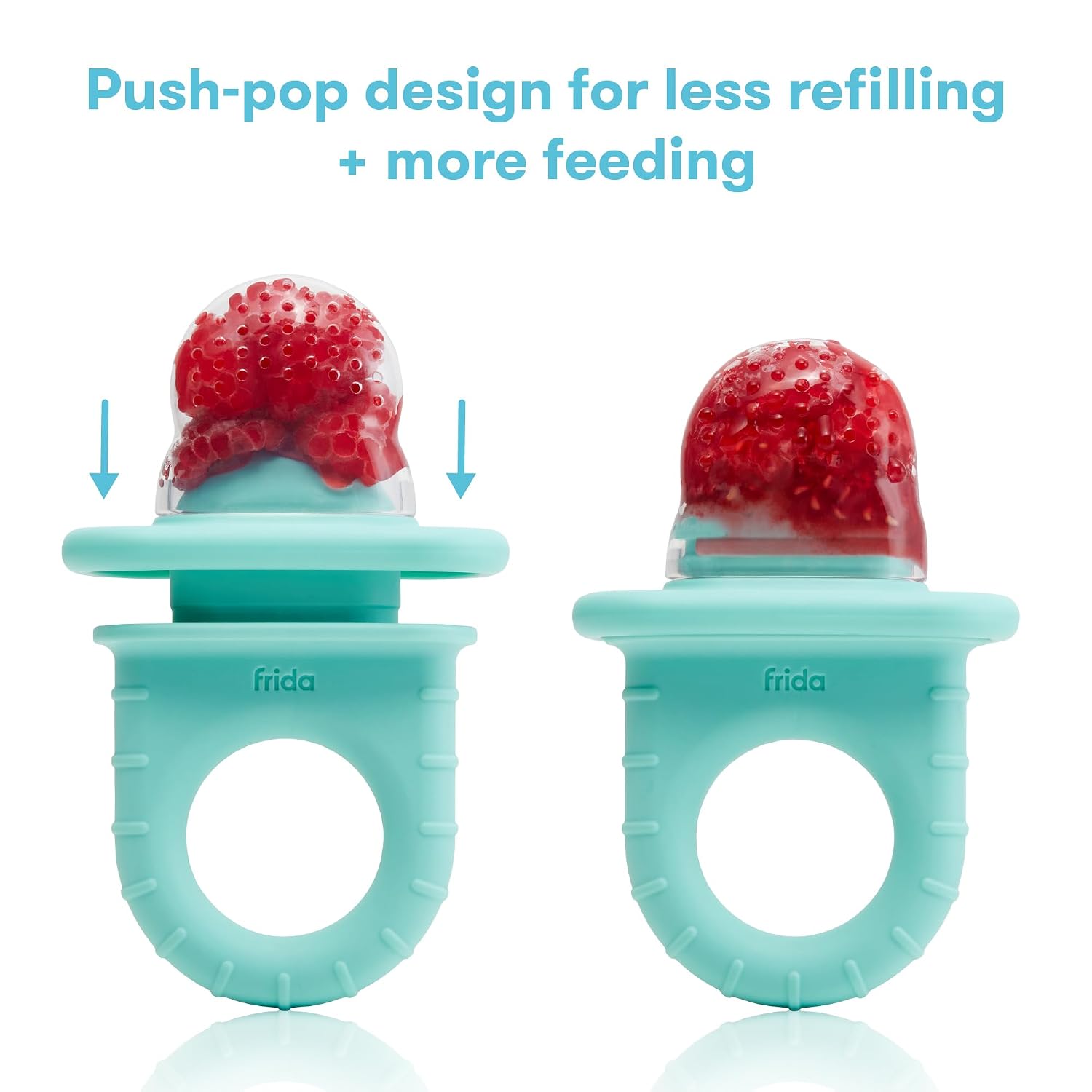 Frida Baby Push Pop Silicone Feeder, Baby Fruit Feeder, 3 Count, BPA Free