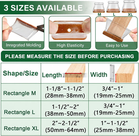 YOZON Chair Leg Floor Protectors Silicone Caps Felt Furniture Pads Covers