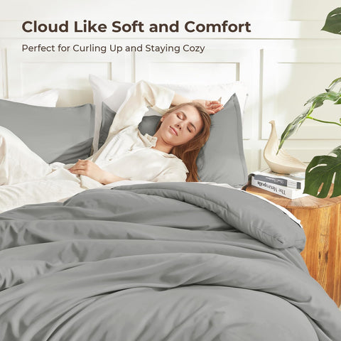 Litanika Comforter Full Size, 3 Pieces Lightweight Solid Bed Set