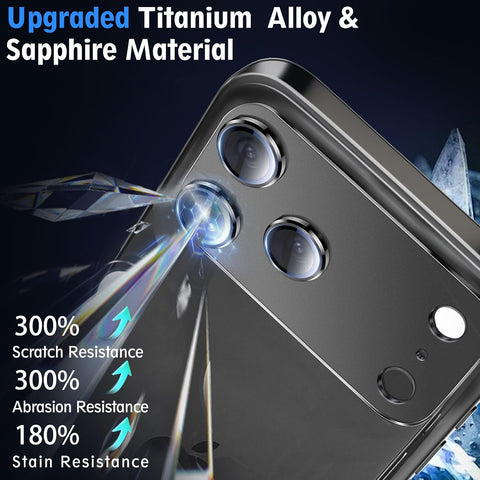 SiHPuoy Camera Lens Protector for iPhone 17 Pro Max, Tempered Glass, Black