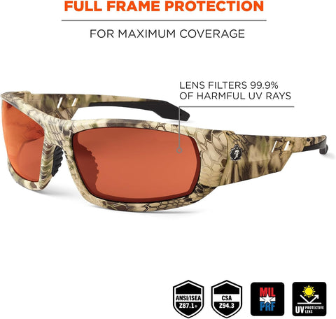 Ergodyne Skullerz ODIN Safety Glasses Sunglasses, Impact Resistant Z87.1+