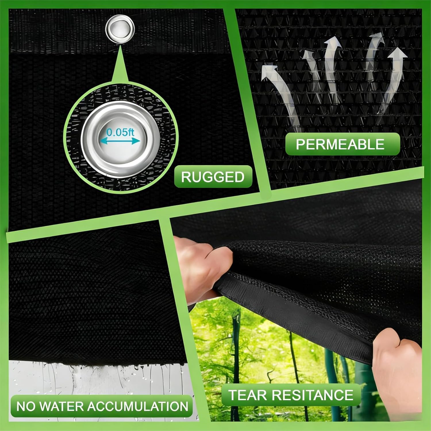 90% Sun Shade Cloth with Grommets, 3.3 X 6 FT Pergola Shade Cover, Mesh Tarp Sun Screen for Patio, Outdoor, Garden, Backyard