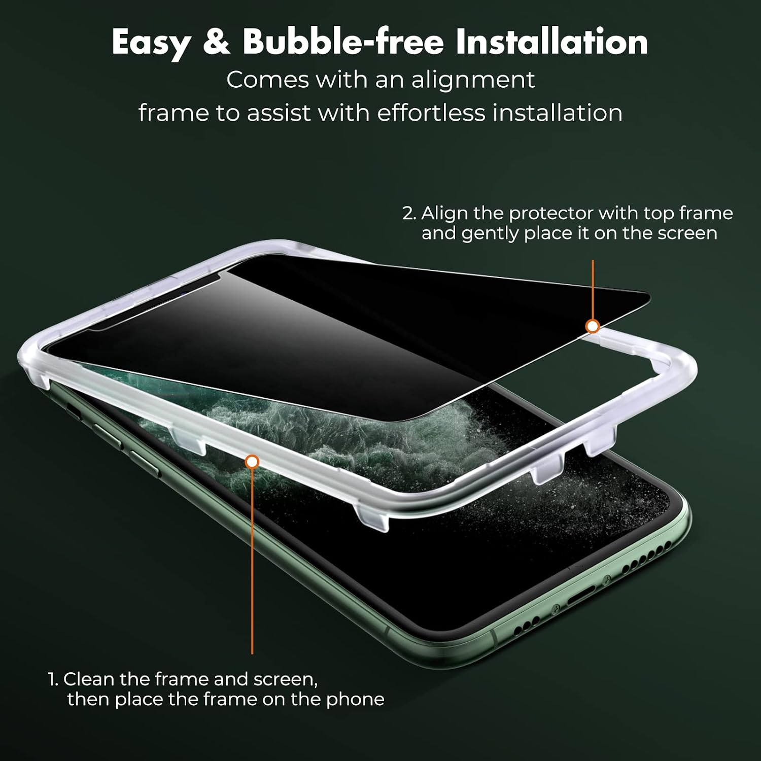 UNBREAKcable Privacy Screen Protector for iPhone 11 Pro Max/XS Max, 2-Pack