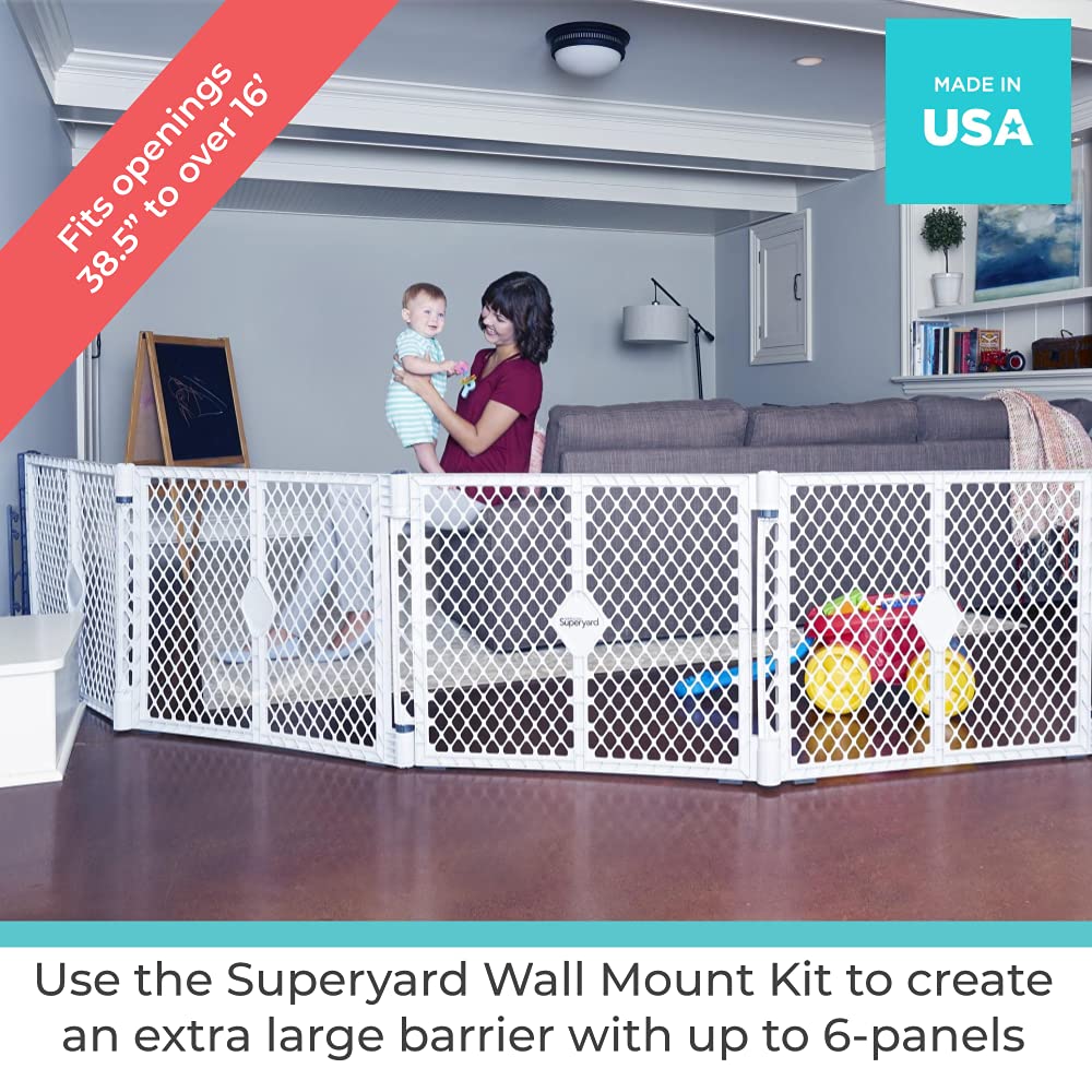 Toddleroo Superyard Wall Mount Kit for Barrier Conversion; Gray