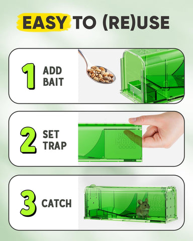 Motel Mouse Humane No Kill Mouse Traps Live Catch & Release - 4 Pack