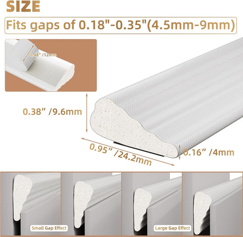 Kneelisa 118” Wedge-Shape Foam Window Weather Stripping Door Seal