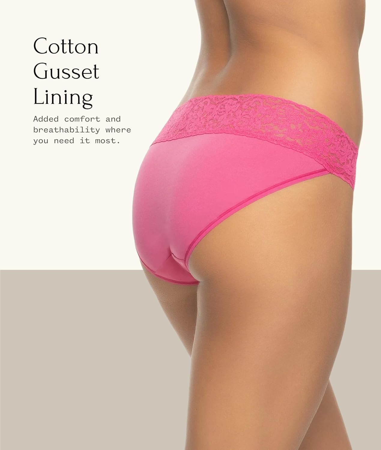 Felina Stretchy Lace Trimmed Bikini Underwear - Sexy Underwear for Women, Bikini Panties, Seamless Panties (5-Pack)