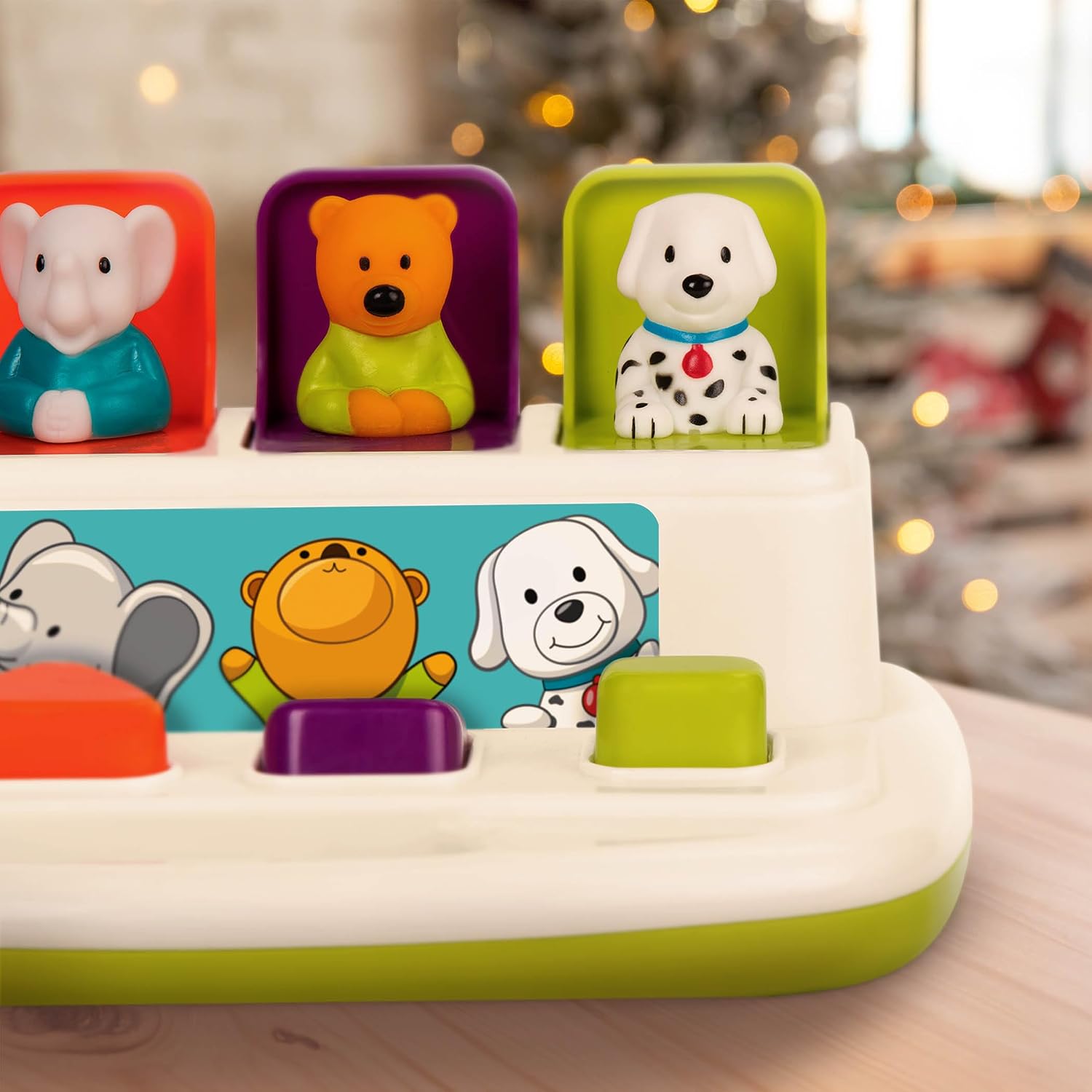 Battat Pop-Up Pals, Cause-and-Effect Pop-Up Animal Toy, Toddler, 4 Pals