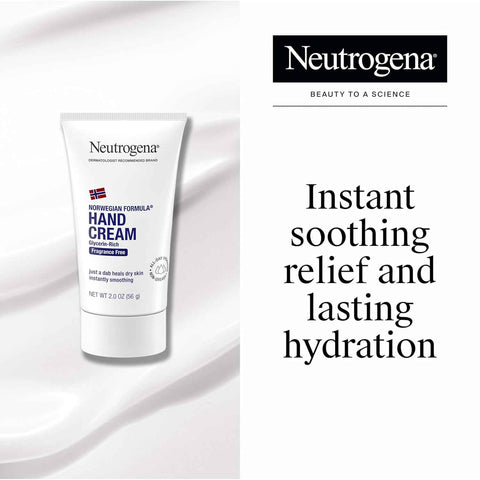 Neutrogena Norwegian Formula Hand Cream, Fragrance Free, 6 x 2 oz | Glycerin, For Dry Hands, Concentrated Relief, Over 200 applications