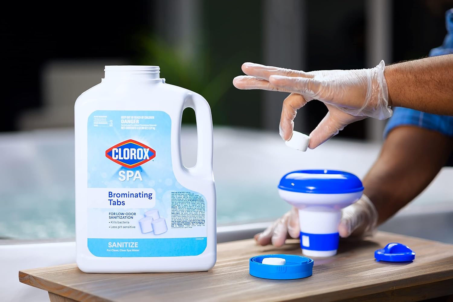 Clorox® Pool&Spa™ Spa Bromine Tablets- Bromine Tablets for Spa & Hot Tub, Low-Odor Sanitization, Kills Bacteria, Restores Water Clarity, Slow-Dissolving, 5LB (Pack of 1)