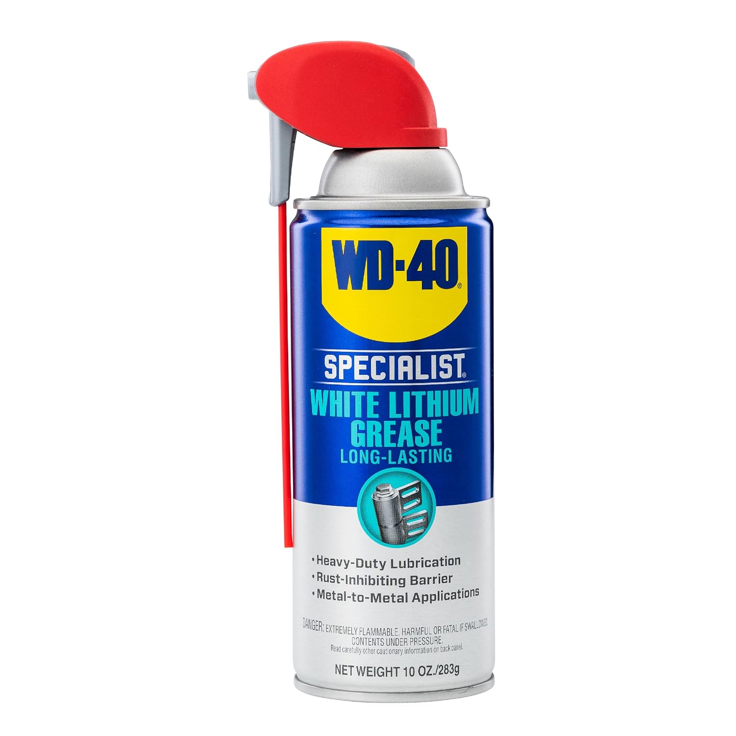 WD-40 Specialist White Lithium Grease Spray with SMART STRAW SPRAYS 2 WAYS, 10 OZ