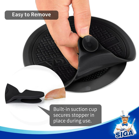MR.SIGA Silicone Bathtub Stopper, Drain Stopper for Shower, Sink, 3 Pack