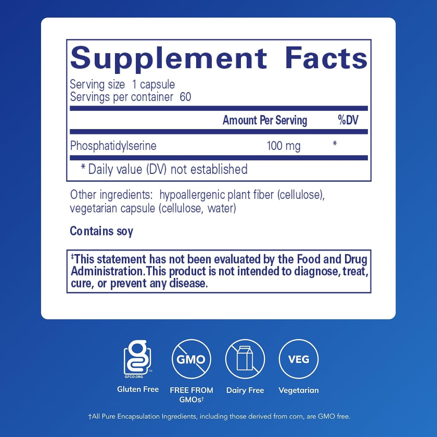 Pure Encapsulations PS 100, 60 Capsules
