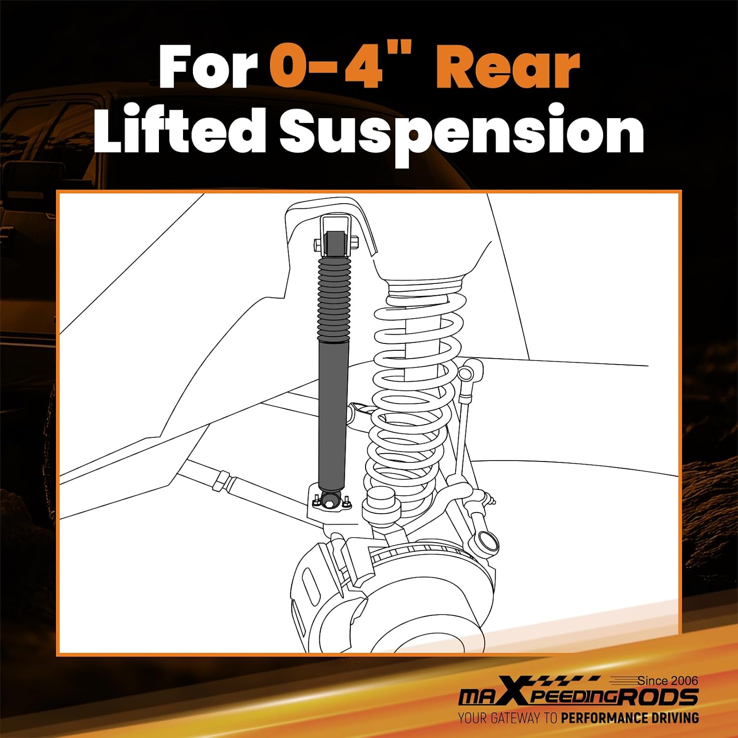 maXpeedingrods 0-4" Rear Shocks for Chevy Silverado/GMC Sierra 1500 2007-25