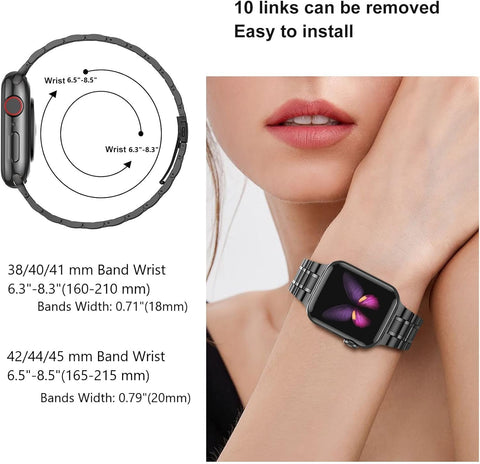 MioHHR Solid Stainless Steel Bands for Apple Watch 42mm (Series 11 10)