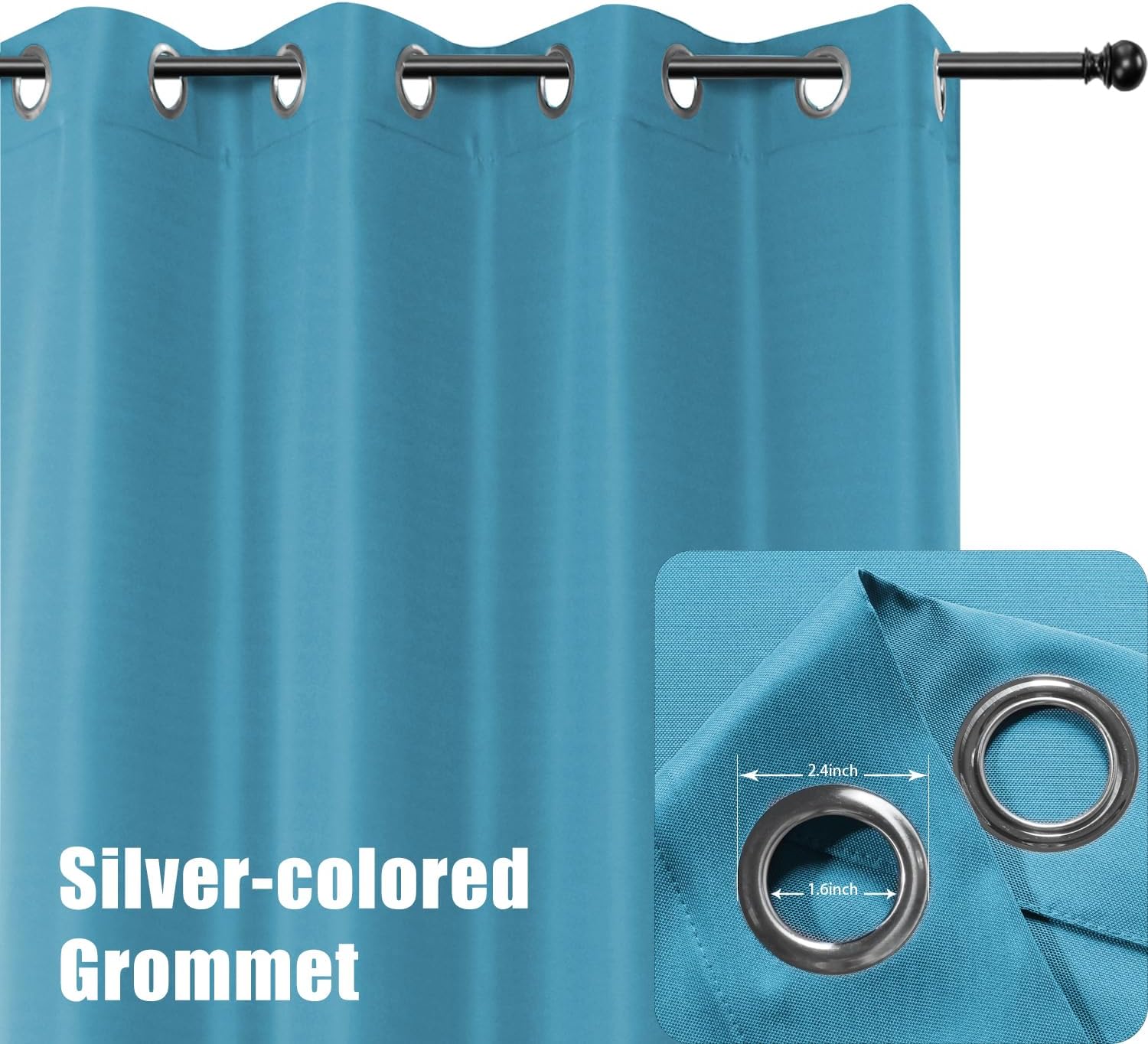 BONZER Waterproof Outdoor Curtains for Patio Porch Pergola Cabana