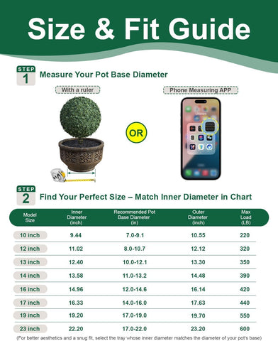 Plant Caddy With Wheels 16" Metal Plant Saucers for Indoors 420 Lb Capacity