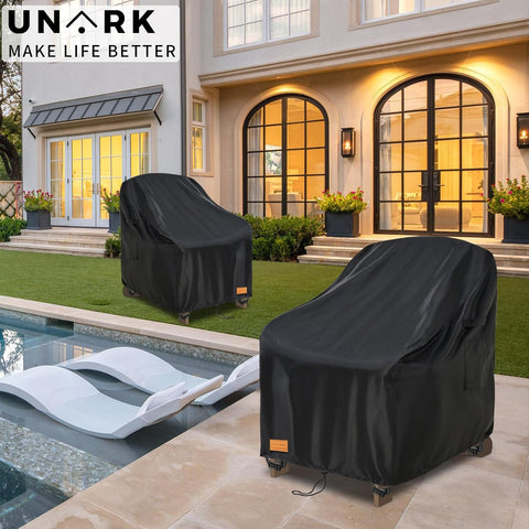 Outdoor Swivel Chair Covers Waterproof 1 Pack, Outdoor Chair Covers Patio Furniture Cover for Deck Patio Swivel Chair Heavy Duty, 28 W x 32 D x 36 H inches,Black